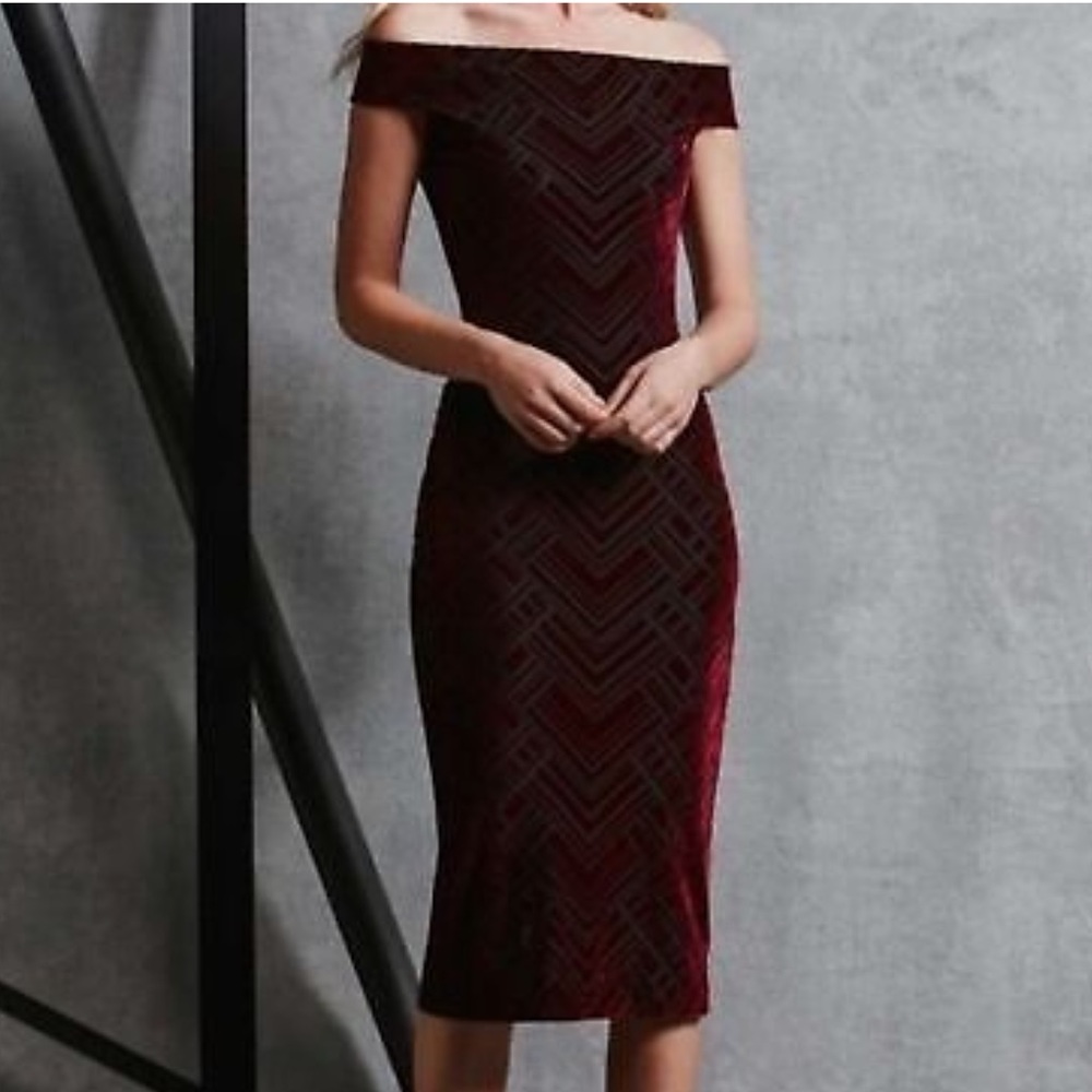 Dress the Population Laser Cut Suede Dress XS